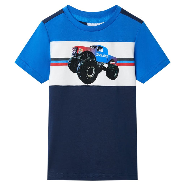 Tricou pentru copii, albastru și bleumarin, 104 - WALTI WALTI