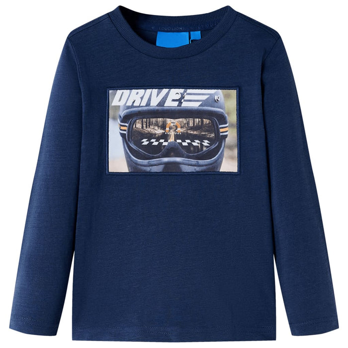 Tricou cu mâneci lungi pentru copii, bleumarin, 116 WALTI