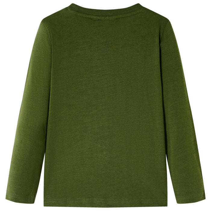 Tricou pentru copii cu mâneci lungi, kaki închis, 116 - WALTI WALTI