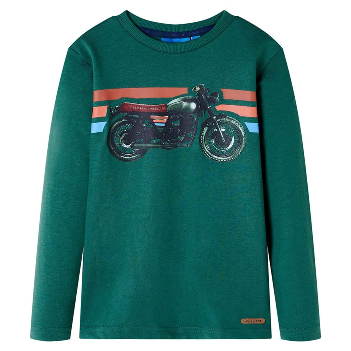 Tricou cu mâneci lungi pentru copii, verde, 128 - WALTI WALTI