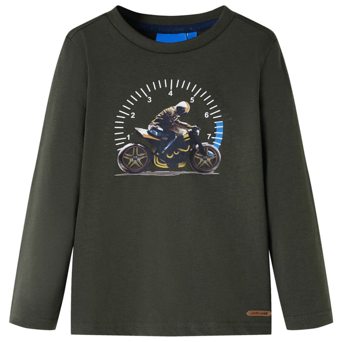 Tricou cu mâneci lungi pentru copii, kaki, 116 WALTI