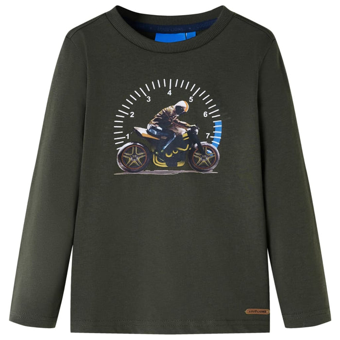 Tricou cu mâneci lungi pentru copii, kaki, 128 WALTI