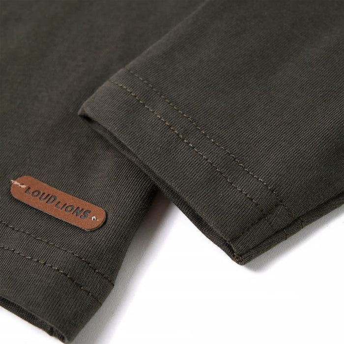 Tricou cu mâneci lungi pentru copii, kaki, 128 WALTI
