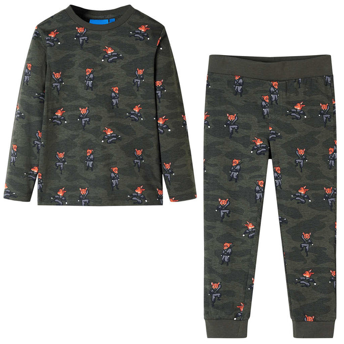 Pijamale pentru copii cu mâneci lungi ninja kaki 92 - WALTI WALTI