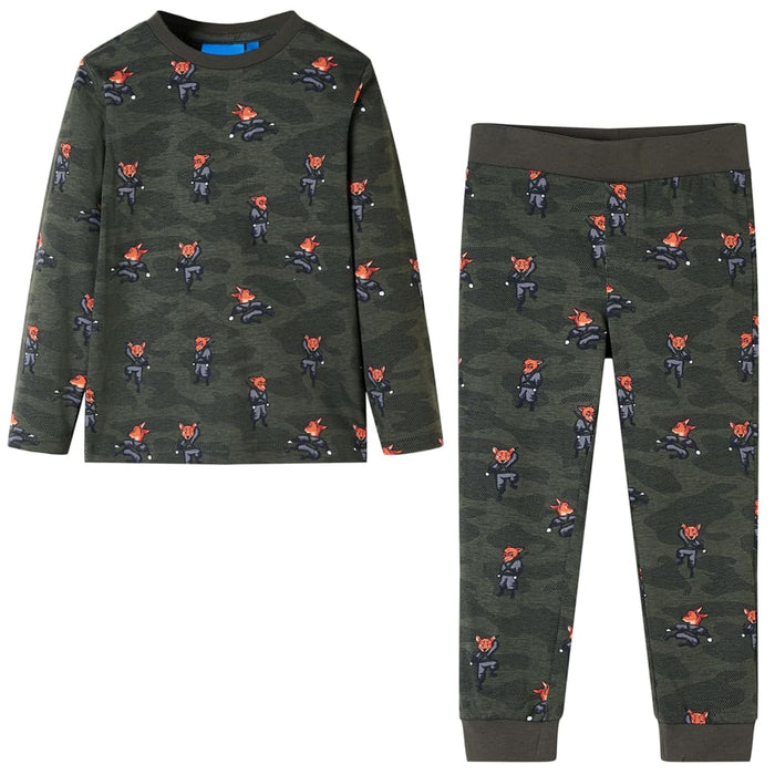 Pijamale pentru copii cu mâneci lungi ninja kaki 104 - WALTI WALTI