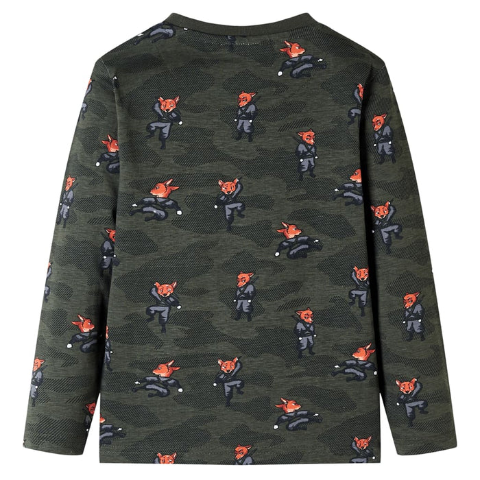 Pijamale pentru copii cu mâneci lungi ninja kaki 128 - WALTI WALTI