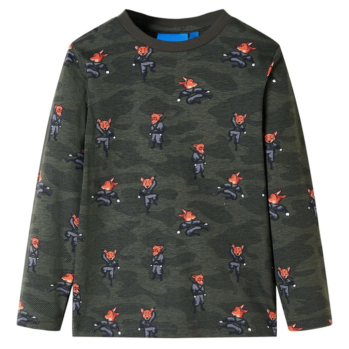 Pijamale pentru copii cu mâneci lungi ninja kaki 140 - WALTI WALTI