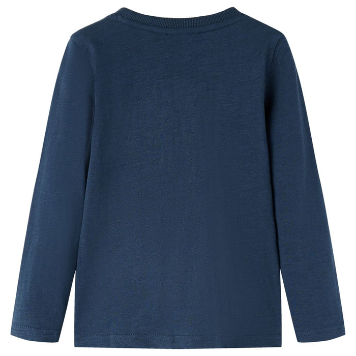 Tricou de copii cu mâneci lungi, bleumarin melanj, 92 WALTI