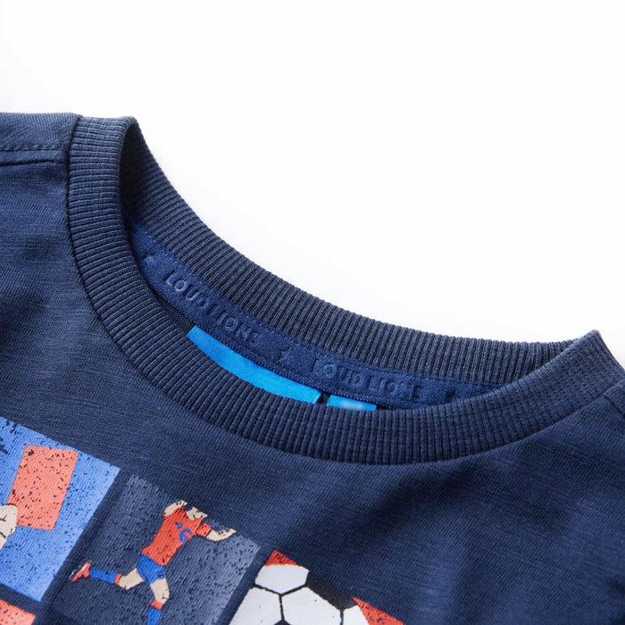 Tricou de copii cu mâneci lungi, bleumarin melanj, 92 WALTI