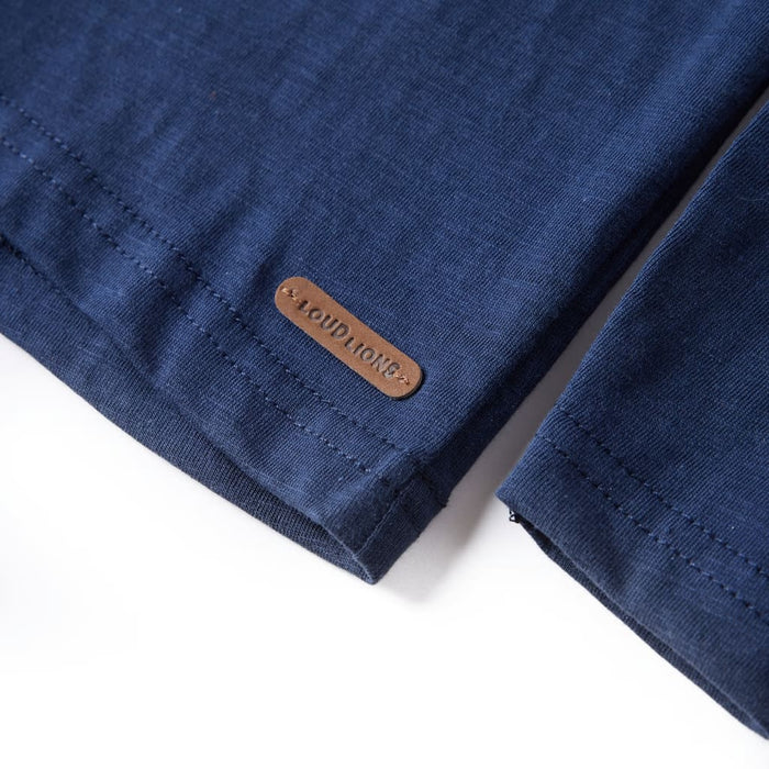 Tricou de copii cu mâneci lungi, bleumarin melanj, 92 WALTI