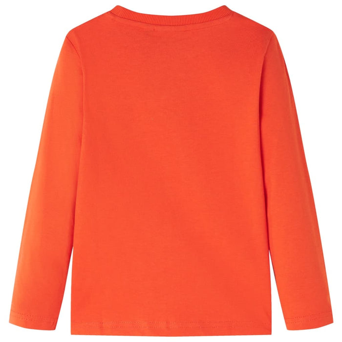 Tricou copii mâneci lungi, portocaliu aprins, 104 - WALTI WALTI