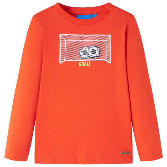 Tricou copii mâneci lungi, portocaliu aprins, 116 - WALTI WALTI
