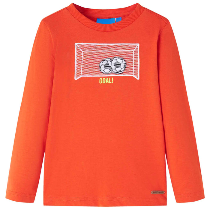 Tricou copii mâneci lungi, portocaliu aprins, 140 WALTI
