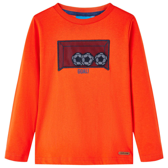 Tricou copii mâneci lungi, portocaliu aprins, 116 - WALTI WALTI