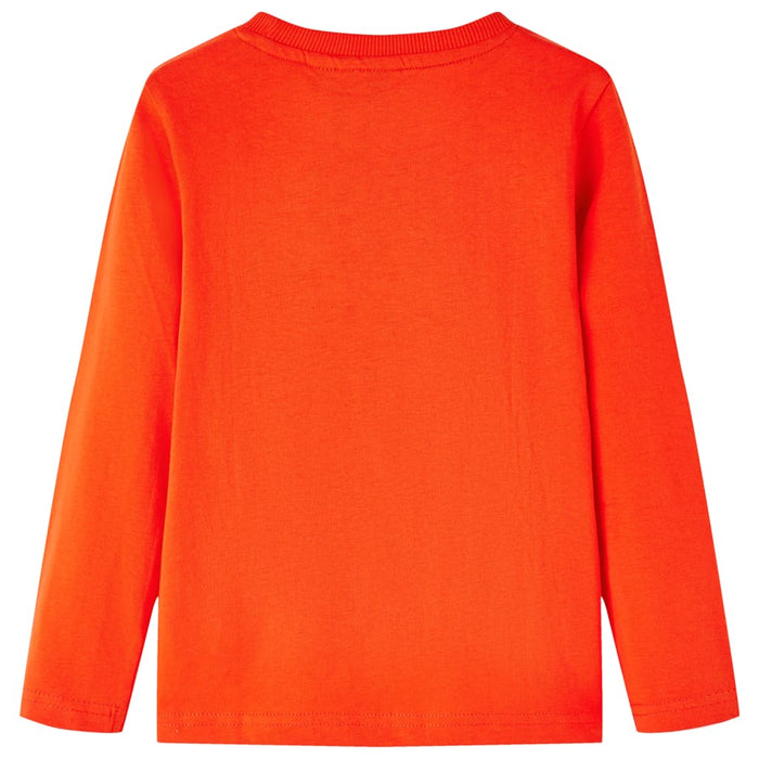 Tricou copii mâneci lungi, portocaliu aprins, 116 - WALTI WALTI