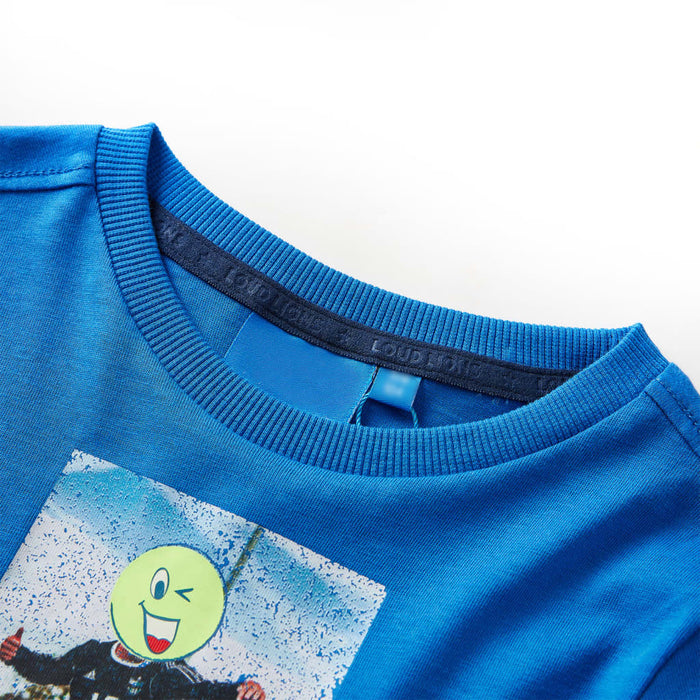 Tricou de copii cu mâneci lungi albastru cobalt 116 - WALTI WALTI
