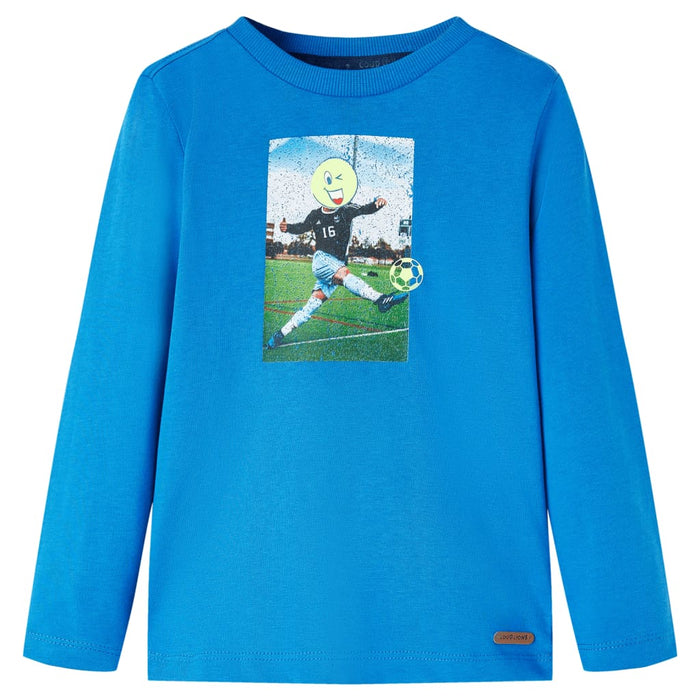 Tricou de copii cu mâneci lungi albastru cobalt 140 WALTI