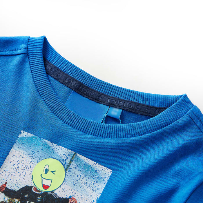 Tricou de copii cu mâneci lungi albastru cobalt 140 WALTI