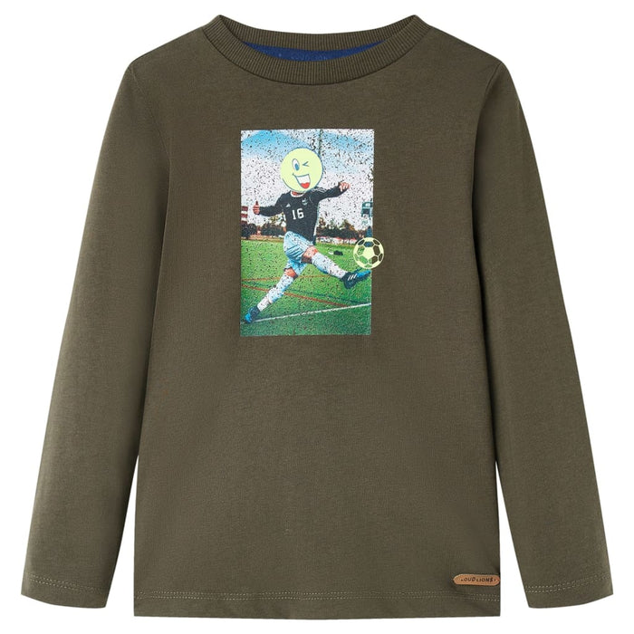 Tricou pentru copii cu mâneci lungi, kaki, 92 WALTI