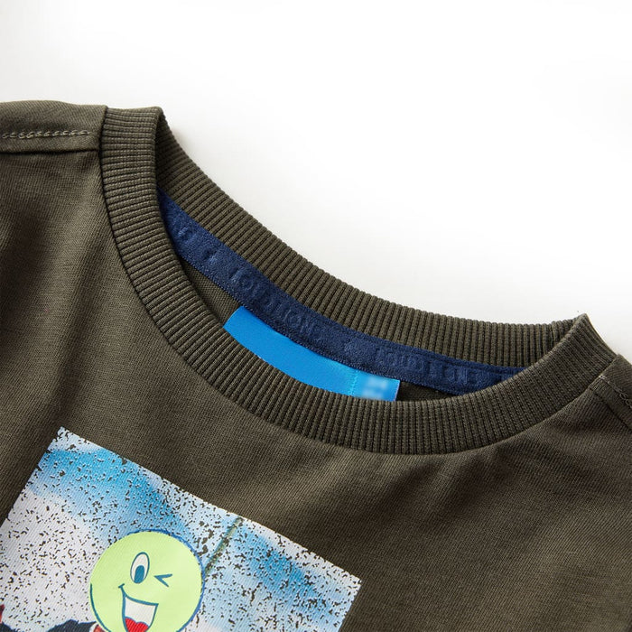 Tricou pentru copii cu mâneci lungi, kaki, 92 WALTI