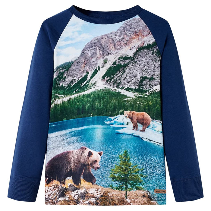 Tricou de copii cu mâneci lungi, bleumarin 104 - WALTI WALTI