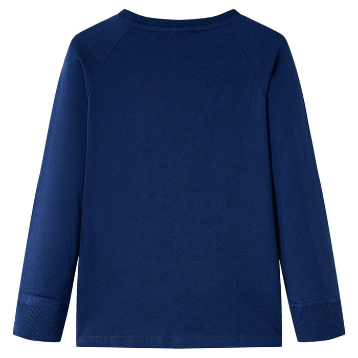 Tricou de copii cu mâneci lungi, bleumarin 116 WALTI