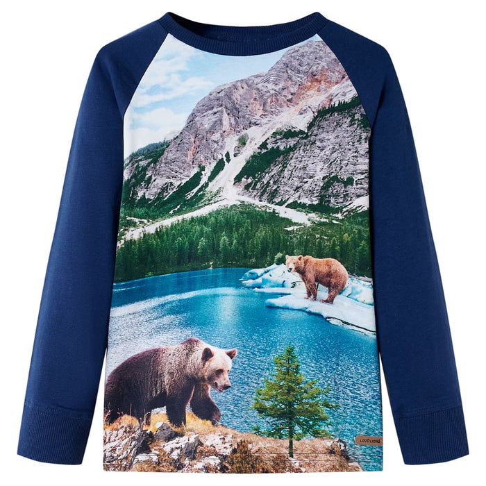 Tricou de copii cu mâneci lungi, bleumarin 128 - WALTI WALTI