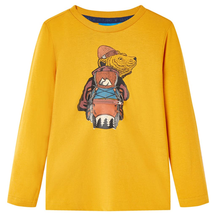 Tricou pentru copii cu mâneci lungi, ocru, 104 WALTI