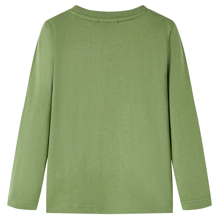 Tricou pentru copii cu mâneci lungi, kaki deschis, 128 - WALTI WALTI