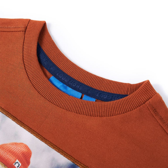 Tricou pentru copii cu mâneci lungi, portocaliu ars, 116 - WALTI WALTI