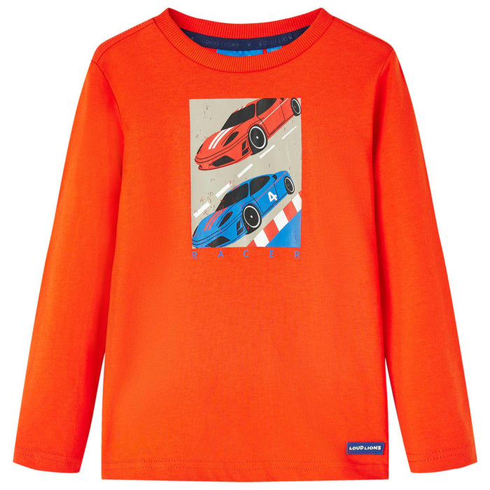 Tricou copii mâneci lungi, portocaliu aprins 104 - WALTI WALTI