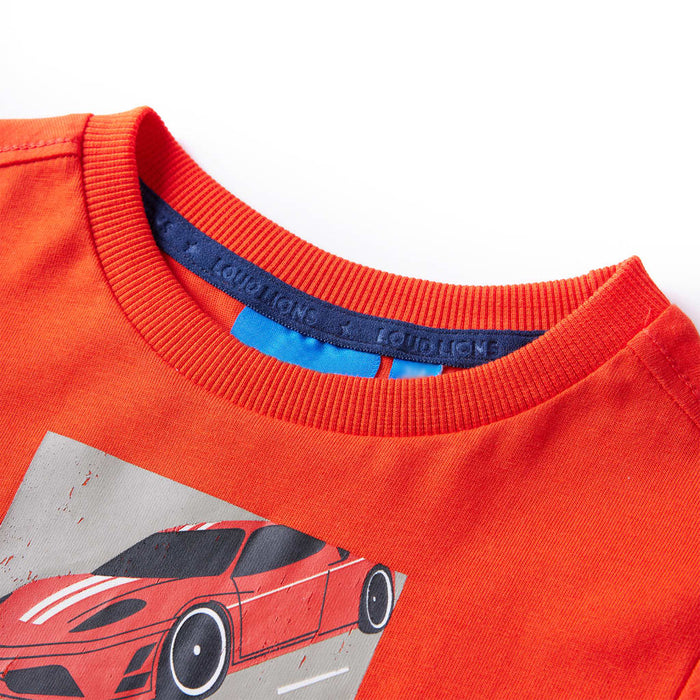 Tricou copii mâneci lungi, portocaliu aprins 104 - WALTI WALTI