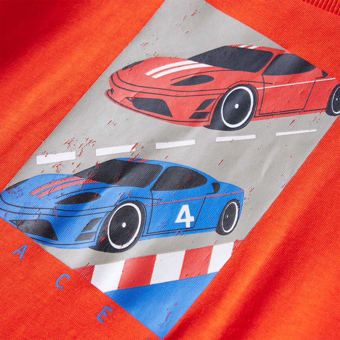 Tricou copii mâneci lungi, portocaliu aprins 128 - WALTI WALTI
