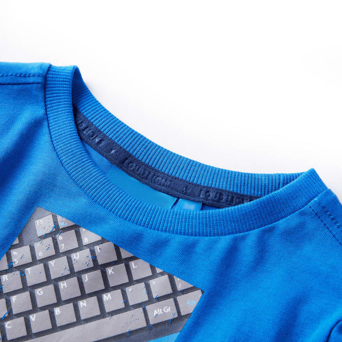 Tricou copii mâneci lungi albastru cobalt 92 WALTI