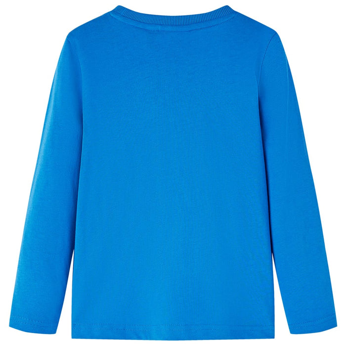 Tricou copii mâneci lungi albastru cobalt 128 - WALTI WALTI