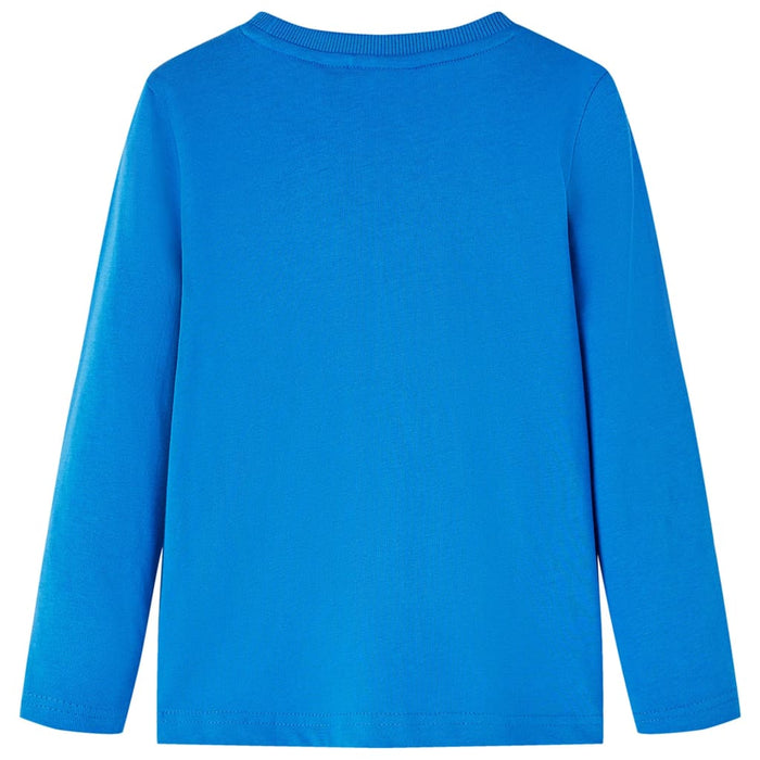Tricou copii mâneci lungi albastru cobalt 140 WALTI
