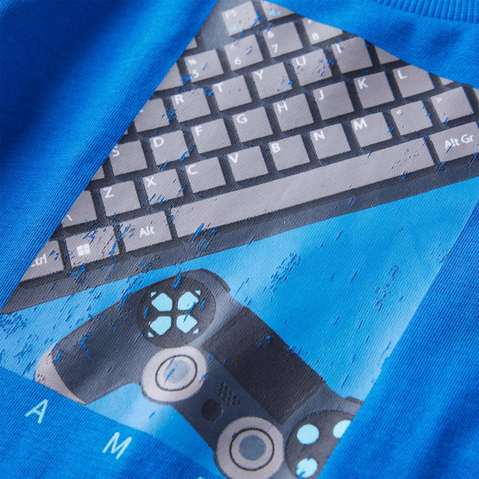Tricou copii mâneci lungi albastru cobalt 140 WALTI