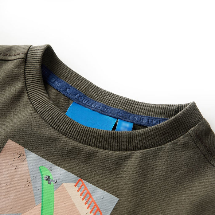 Tricou pentru copii cu mâneci lungi, kaki, 104 - WALTI WALTI