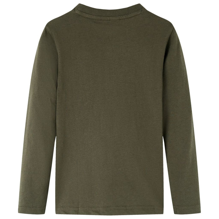 Tricou pentru copii cu mâneci lungi, kaki, 128 - WALTI WALTI