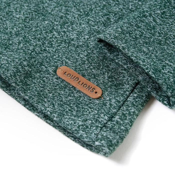 Tricou copii mâneci lungi, verde închis melanj, 104 - WALTI WALTI