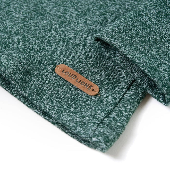 Tricou copii mâneci lungi, verde închis melanj, 116 - WALTI WALTI