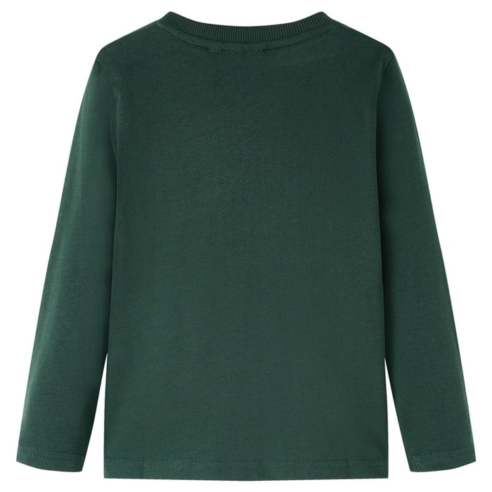 Tricou pentru copii cu mâneci lungi verde închis 92 - WALTI WALTI