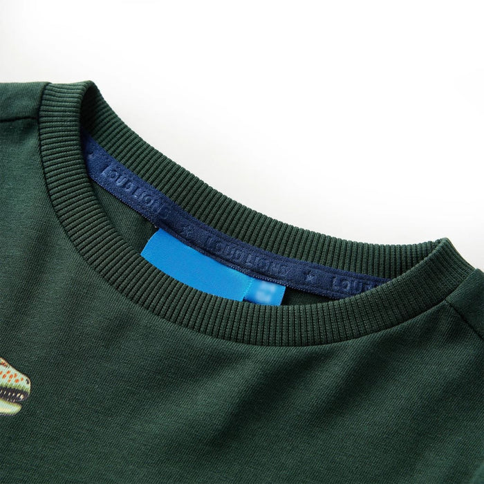 Tricou pentru copii cu mâneci lungi verde închis 92 - WALTI WALTI