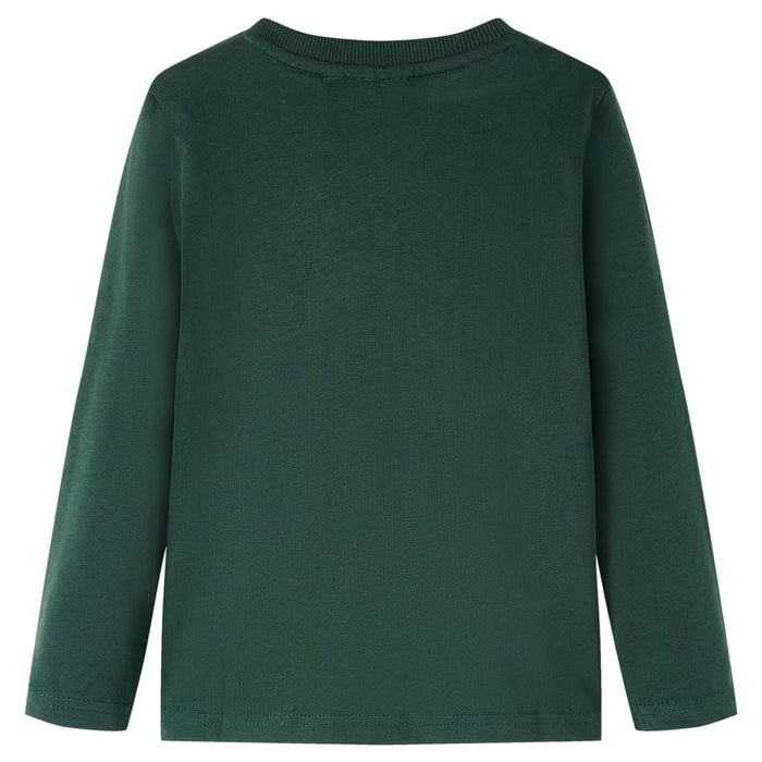 Tricou pentru copii cu mâneci lungi verde închis 116 - WALTI WALTI