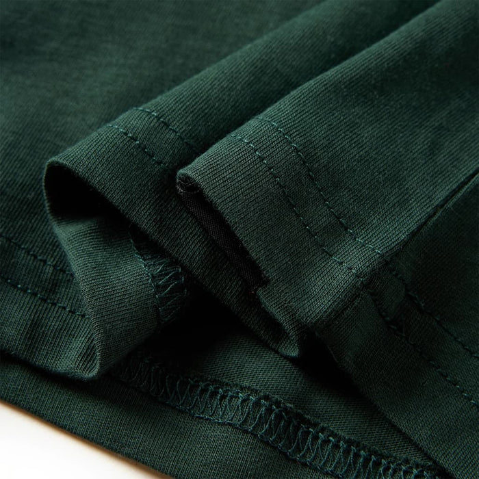 Tricou pentru copii cu mâneci lungi verde închis 116 - WALTI WALTI