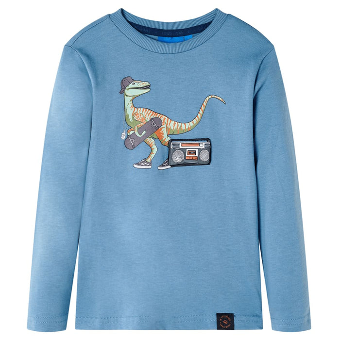 Tricou de copii cu mâneci lungi albastru mediu 104 WALTI