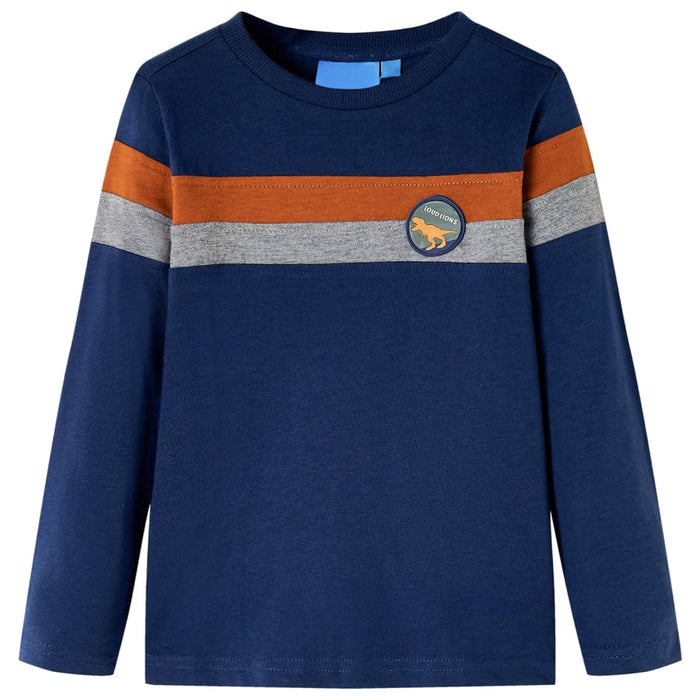 Tricou pentru copii cu mâneci lungi, bleumarin, 92 WALTI