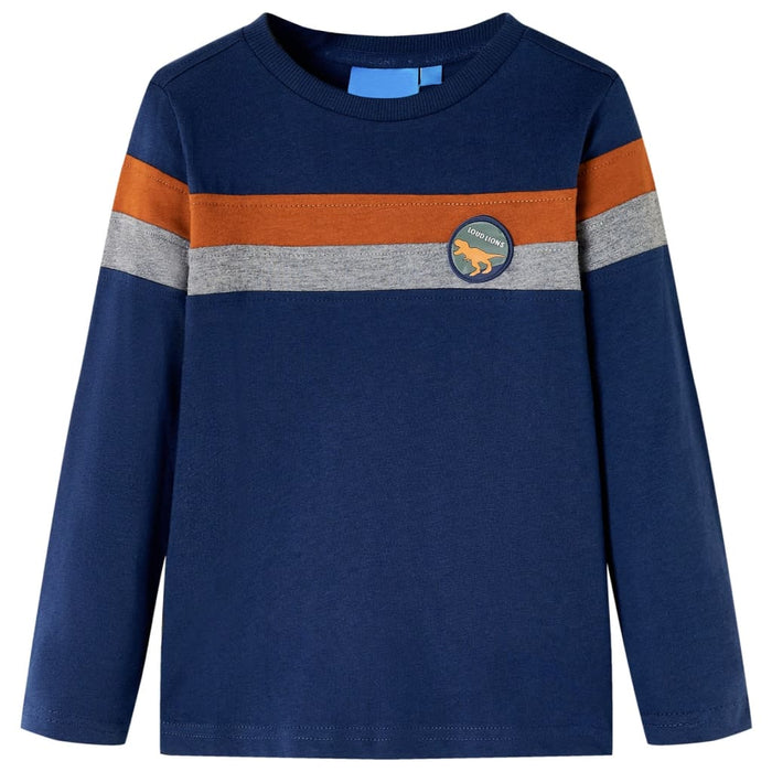 Tricou pentru copii cu mâneci lungi, bleumarin, 104 - WALTI WALTI