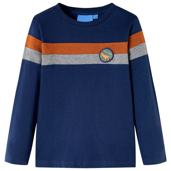 Tricou pentru copii cu mâneci lungi, bleumarin, 116 - WALTI WALTI