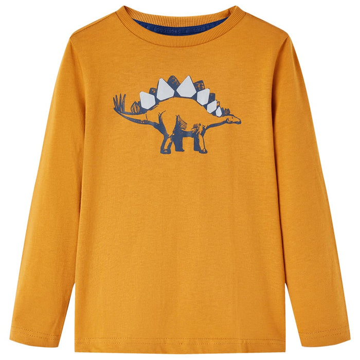 Tricou pentru copii cu mâneci lungi ocru închis 92 WALTI